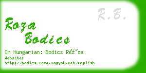 roza bodics business card